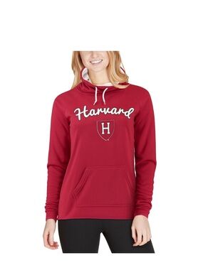 Harvard Crimson Women's Funnel Neck Pullover Sweatshirt - Crimson